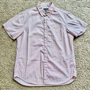 Bonobos Shirt Mens Large Pink Cherry Blossom Slim Short Sleeve Button Down